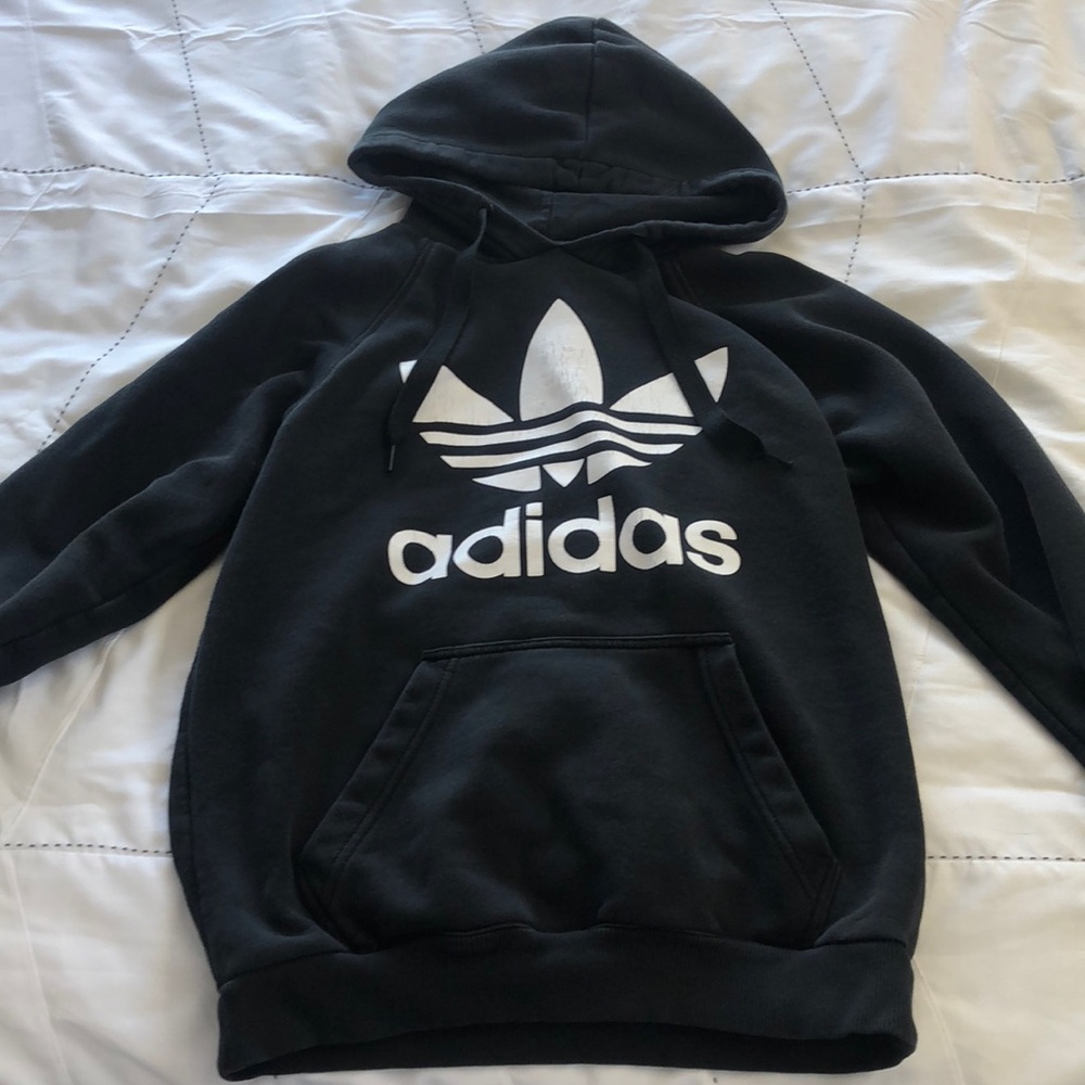 black adidas originals hoodie size small